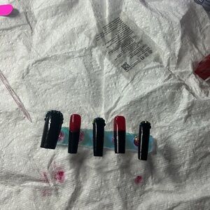 Red and Black Nail Art Set